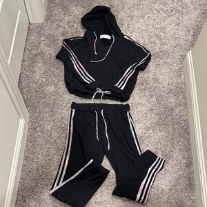 Vintage Havana Black Pink Striped jogger set